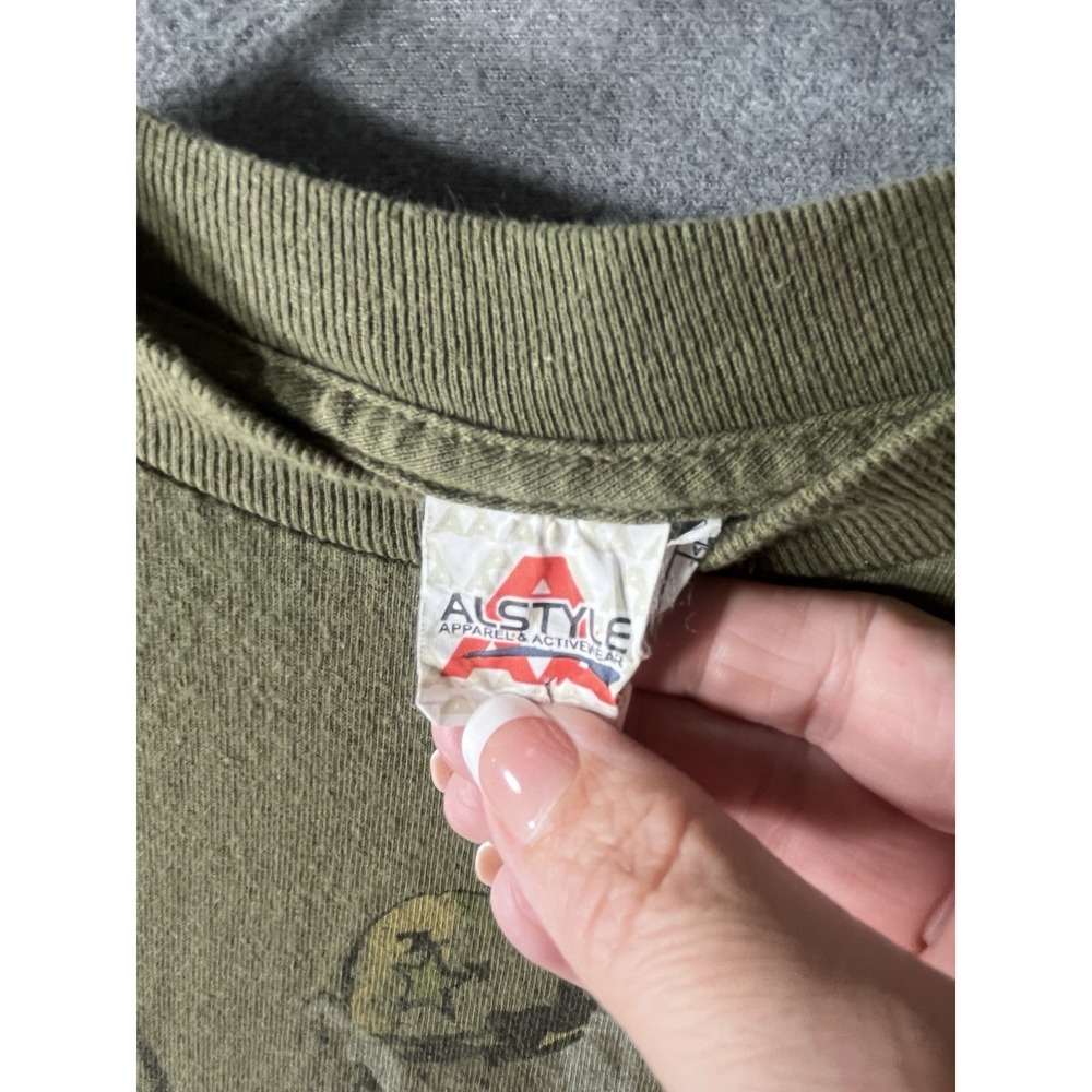 VTG Protect Your Nuts T Shirt Y2K Humor Funny M AAA Alstyle Soldier Army RARE - Picture 2 of 6